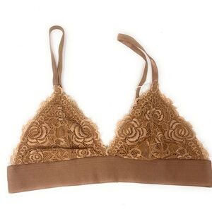 Pepper Bra Size Small Tuscan Everyday Lace Bralette Triangle Tan Lacy NWT NEW